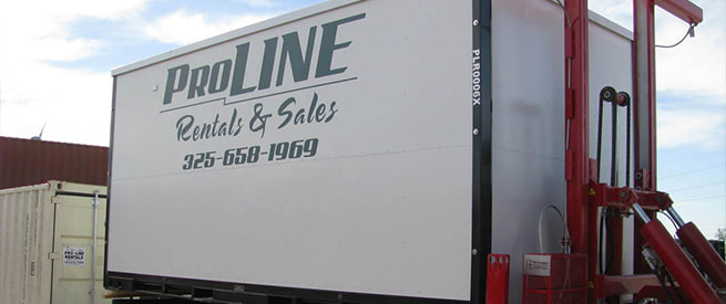 Proline Rentals shipping container